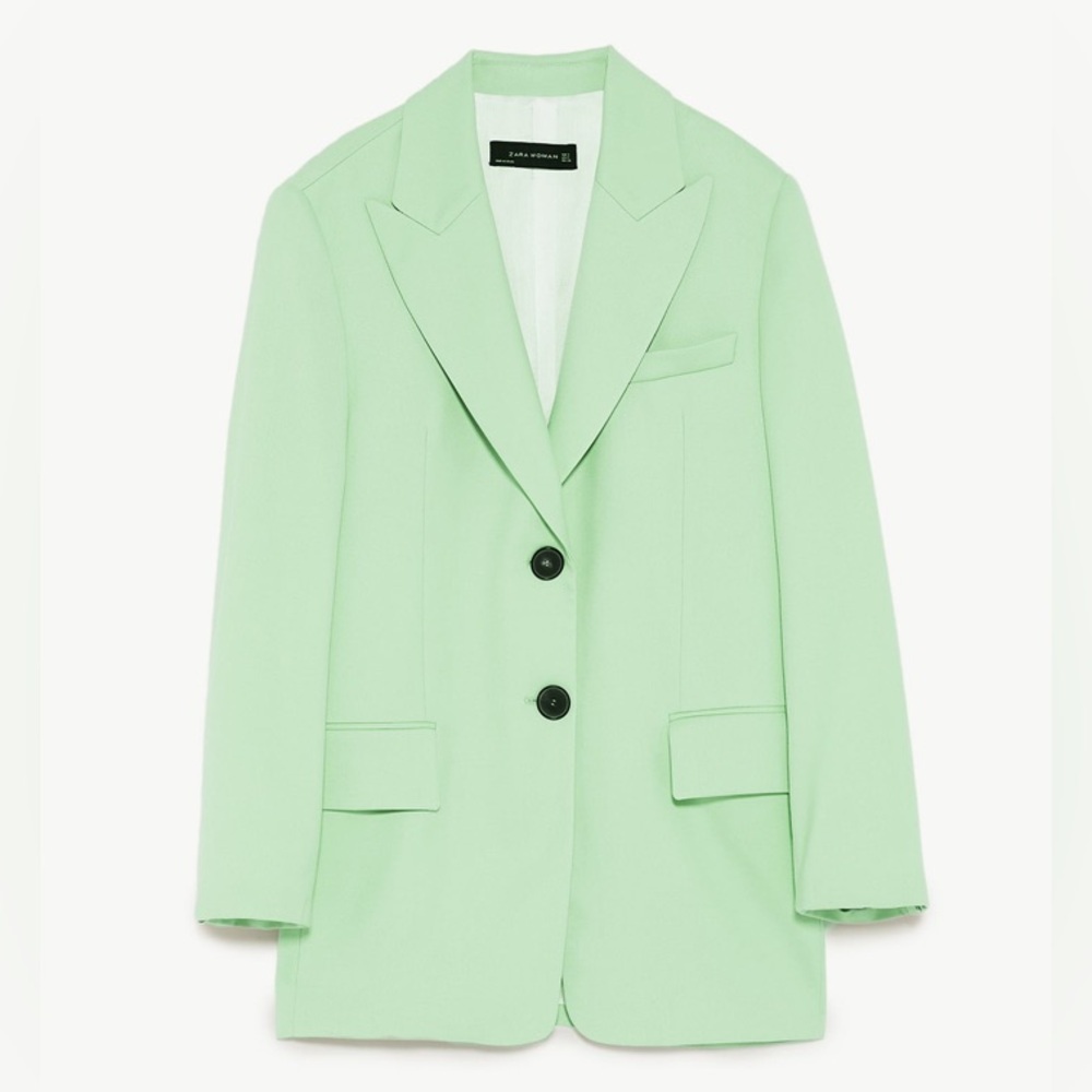 Zara Woman M Pastel Green Blazer